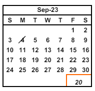 District School Academic Calendar for Chadbourne (joshua) Elementary for September 2023
