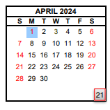 District School Academic Calendar for Academy For New Americans for April 2024