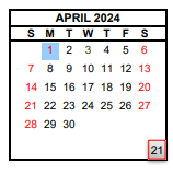 District School Academic Calendar for Heaton Elementary for April 2024