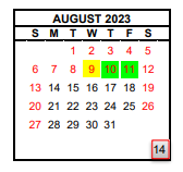 District School Academic Calendar for Ahwahnee Middle School for August 2023