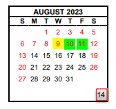 District School Academic Calendar for Webster Elementary for August 2023