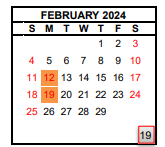 District School Academic Calendar for Tenaya Middle for February 2024