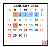 District School Academic Calendar for New Horizon High School for January 2024