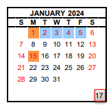 District School Academic Calendar for Tenaya Middle for January 2024