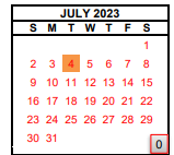 District School Academic Calendar for Roeding Elementary for July 2023