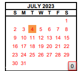 District School Academic Calendar for Greenberg Elementary for July 2023