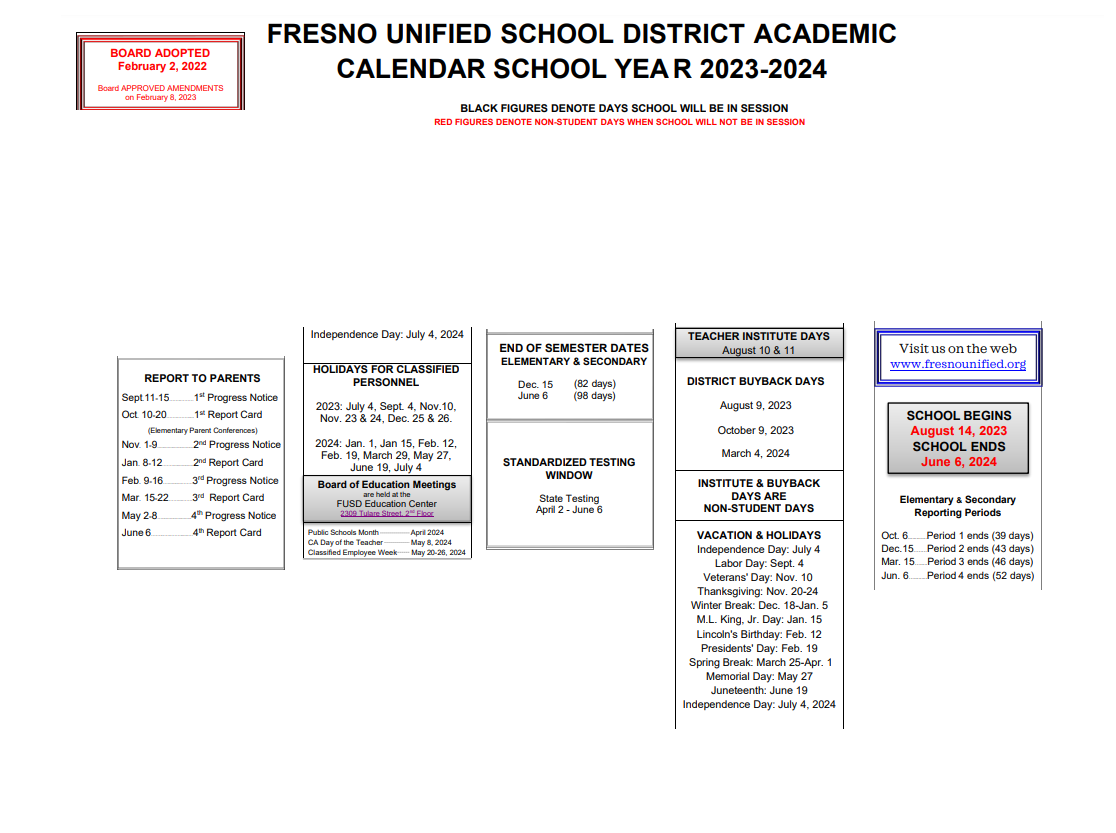 District School Academic Calendar Key for Lane Elementary