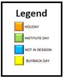 District School Academic Calendar Legend for Norseman Elementary