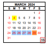 District School Academic Calendar for Ahwahnee Middle School for March 2024