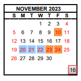 District School Academic Calendar for Sunnyside High for November 2023