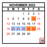 District School Academic Calendar for Academy For New Americans for November 2023