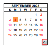 District School Academic Calendar for New Horizon High School for September 2023