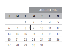 District School Academic Calendar for Frisco High School for August 2023