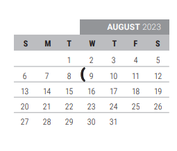 District School Academic Calendar for Riddle Elementary for August 2023