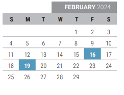 District School Academic Calendar for Taylor Elementary for February 2024