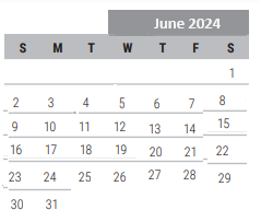 District School Academic Calendar for Borchardt Elementary for June 2024