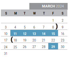 District School Academic Calendar for Taylor Elementary for March 2024
