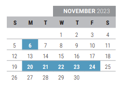 District School Academic Calendar for Carroll Elementary for November 2023