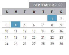 District School Academic Calendar for Bledsoe Elementary for September 2023