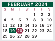 District School Academic Calendar for Mcnair Middle School for February 2024