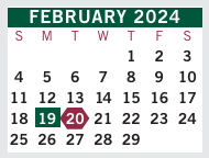 District School Academic Calendar for Fulton County Area Technology Center for February 2024