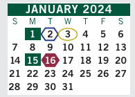 District School Academic Calendar for Fulton County Area Technology Center for January 2024
