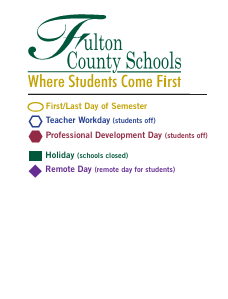 District School Academic Calendar Legend for Fulton County High School