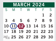 District School Academic Calendar for Hillside Elementary School for March 2024