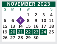 District School Academic Calendar for Mount Olive Elementary School for November 2023