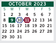 District School Academic Calendar for E. C. West Elementary School for October 2023