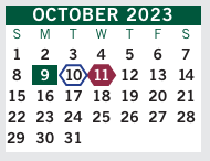 District School Academic Calendar for Fulton County Area Technology Center for October 2023