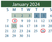 District School Academic Calendar for Pyburn Elementary for January 2024
