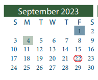 District School Academic Calendar for North Shore Elementary for September 2023