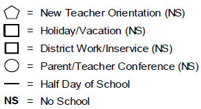 District School Academic Calendar Legend for Charles O Stones Intermediate Ctr