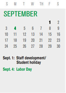 District School Academic Calendar for Weaver Elementary for September 2023