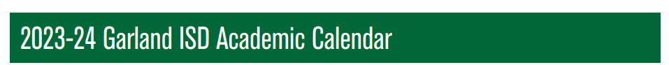 District School Academic Calendar for Sachse High School