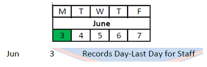 District School Academic Calendar for Mary M Bethune Early Child Dev Ctr for June 2024