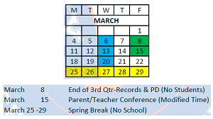District School Academic Calendar for Mary M Bethune Early Child Dev Ctr for March 2024