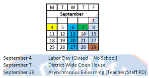 District School Academic Calendar for Mary M Bethune Early Child Dev Ctr for September 2023