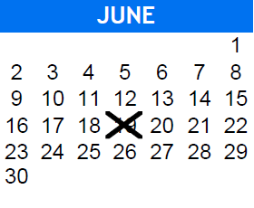 District School Academic Calendar for K.S. Hauge Alt Ed Ctr for June 2024