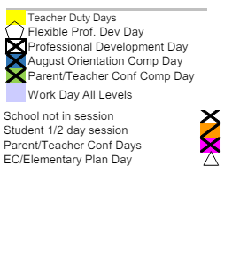 District School Academic Calendar Legend for K.S. Hauge Alt Ed Ctr