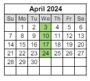 District School Academic Calendar for Desert Garden Elementary School for April 2024