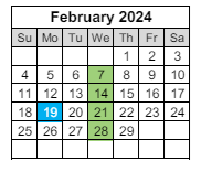 District School Academic Calendar for Desert Garden Elementary School for February 2024