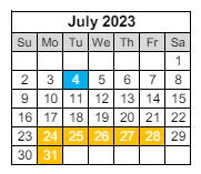 District School Academic Calendar for Desert Garden Elementary School for July 2023