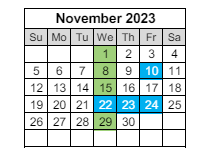 District School Academic Calendar for Desert Garden Elementary School for November 2023
