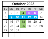 District School Academic Calendar for Desert Garden Elementary School for October 2023