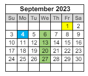 District School Academic Calendar for Desert Garden Elementary School for September 2023