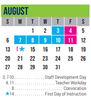 District School Academic Calendar for Excel Academy (murworth) for August 2023