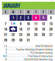 District School Academic Calendar for Excel Academy (murworth) for January 2024