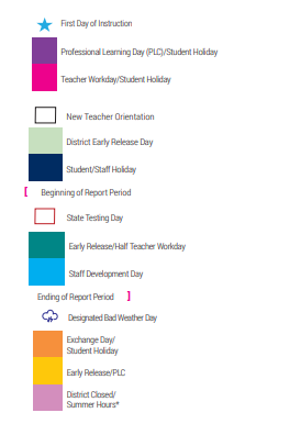 District School Academic Calendar Legend for Excel Academy (murworth)